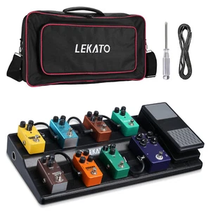 LEKATO BC Guitar Pedal Board With Power Compartment 20"x12"x2.4" + Carry Bag - Picture 1 of 8