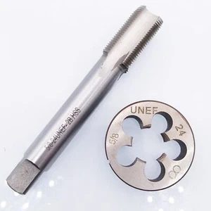 Juego de grifos y troqueles 5/8"-24 UNEF grifo de rosca HSS con troquel de roscado redondo mano derecha - Imagen 1 de 4