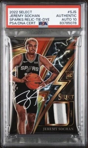 2022 Select Jeremy Sochan Rookie Sparks Relic Tie Dye RPA /25 Psa GEM MT 10 AUTO - Picture 1 of 2