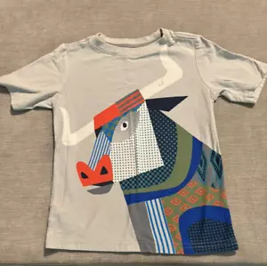 TEA COLLECTION Boys Longhorn Buffalo Horns Gray Short Sleeve Tee Size 5 - Picture 1 of 4