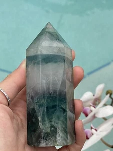 Genuine Natural Rainbow Fluorite Tower Point Crystal - Picture 1 of 12