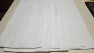SET OF 6 WHITE PATTERNED LINEN NAPKINS 19 X 19 INCHES/DINING/TABLETOP - Picture 1 of 3