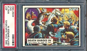 1962 Topps Civil War News #37: Death Barges In ~ PSA 9 oc - Picture 1 of 2