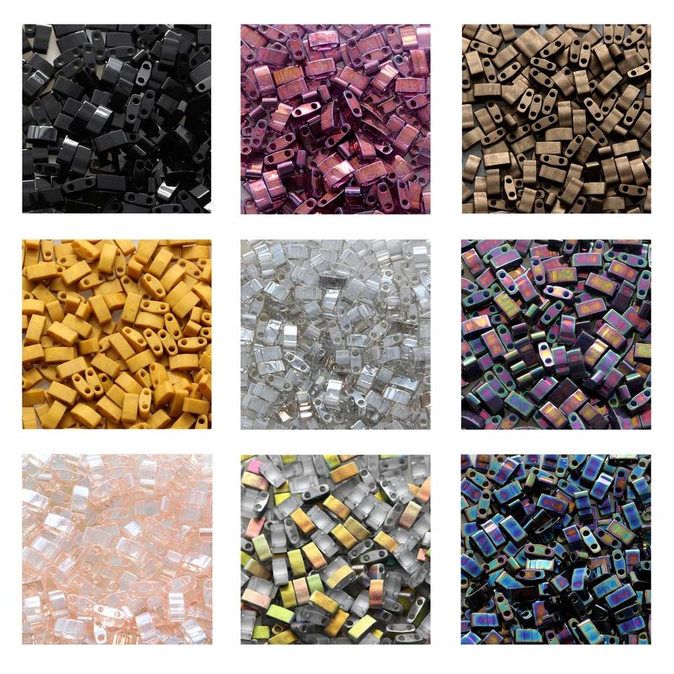 Miyuki Japansese Seed Beads Half Tila Opaque, Luster, Matte, Metallic Colors - Image 1 of 1