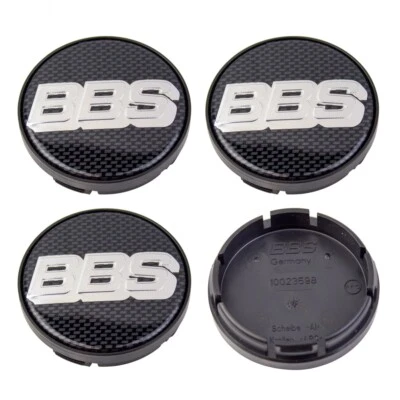 4x BBS coprimozzo emblema copricerchio 56 mm argento/carbonio 0924281 10023598