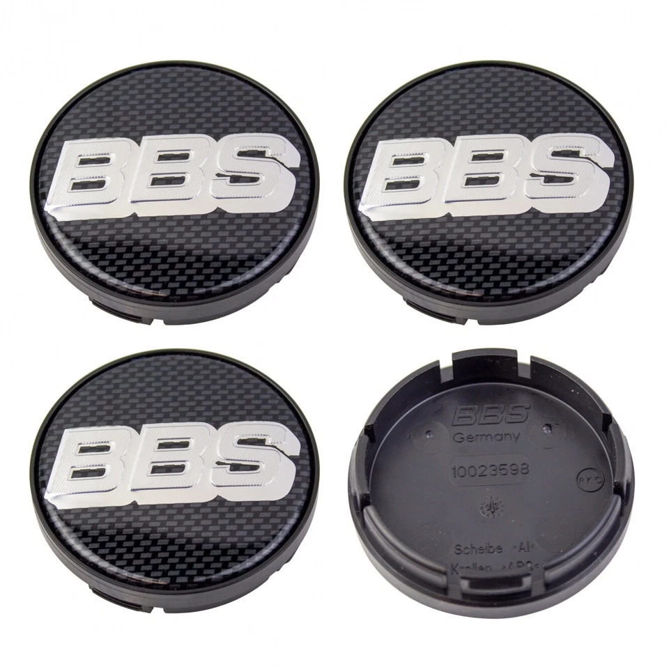4x BBS Nabendeckel Emblem Felgendeckel 56mm silber/carbon 0924281 10023598 - Bild 1 von 3