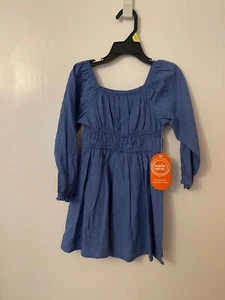 Wonder Nation Toddler Girls Blue Long Sleeve Dress Sz 3T ~ NWT - Picture 1 of 9