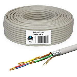 Telefonkabel Telefonleitung J-Y(ST)Y Fernmeldekabel Verlegekabel Telefon 25m - Afbeelding 1 van 8