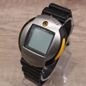 Freestyle Shark Digital Watch Mens Sports Altimeter Steel Black Rubber Band Rare - Picture 1 of 8