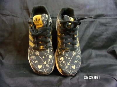 Adidas Torsion ZX Flux BLACK/GOLD Women's US 8,UK 6.5 Trainers Running Shoes ~  - Image 1 of 4