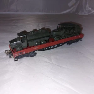 Flachwagen H0 Mit Ladung  Militär  Fahrzeuge - Bild 1 von 4