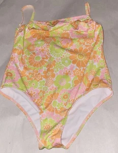 Girls Size 10 Roxy Girl Floral Adjustable Strap Swim Suit - Picture 1 of 3