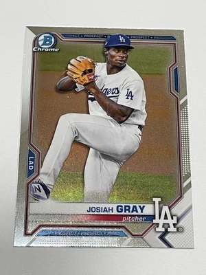 2021 Bowman Chrome Baseball Prospects - Josiah Gray - Los Angeles Dodgers - Image 1 of 2