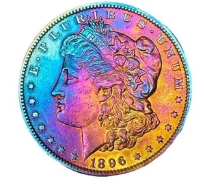 1896 Morgan 90% Silber Dollar SILBER Münzen US Monster getönt - Bild 1 von 2