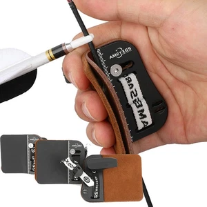 Archery Finger Guard Tab Protector Gear Cow Leather RH LH Recurve Bow Hunting - Picture 1 of 14