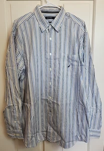 Camisa Nautica Años 80 2 Capas Rayas Blancas Para Hombre Talla XL Pecho 50 Abotonados LS 35676 - Imagen 1 de 5
