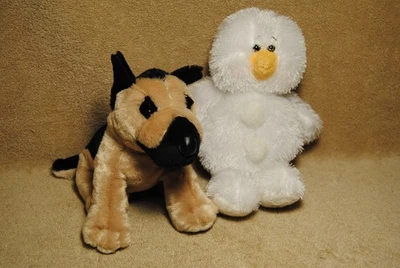 Ganz Webkinz German Shepherd HM146 Snowman HM370 Plush Stuffed Animals No Codes - Image 1 of 3