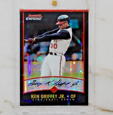 Ken Griffey Jr 2001 年 Bowman Chrome #107 Xfractor 折射器 SP! ✨ — 第 1/2 张图片