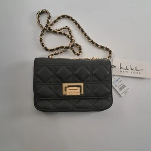 Nicole Miller, Faux Leather, New With Tags, Crossbody, Chain, Black, Logo Purse. - Picture 1 of 7