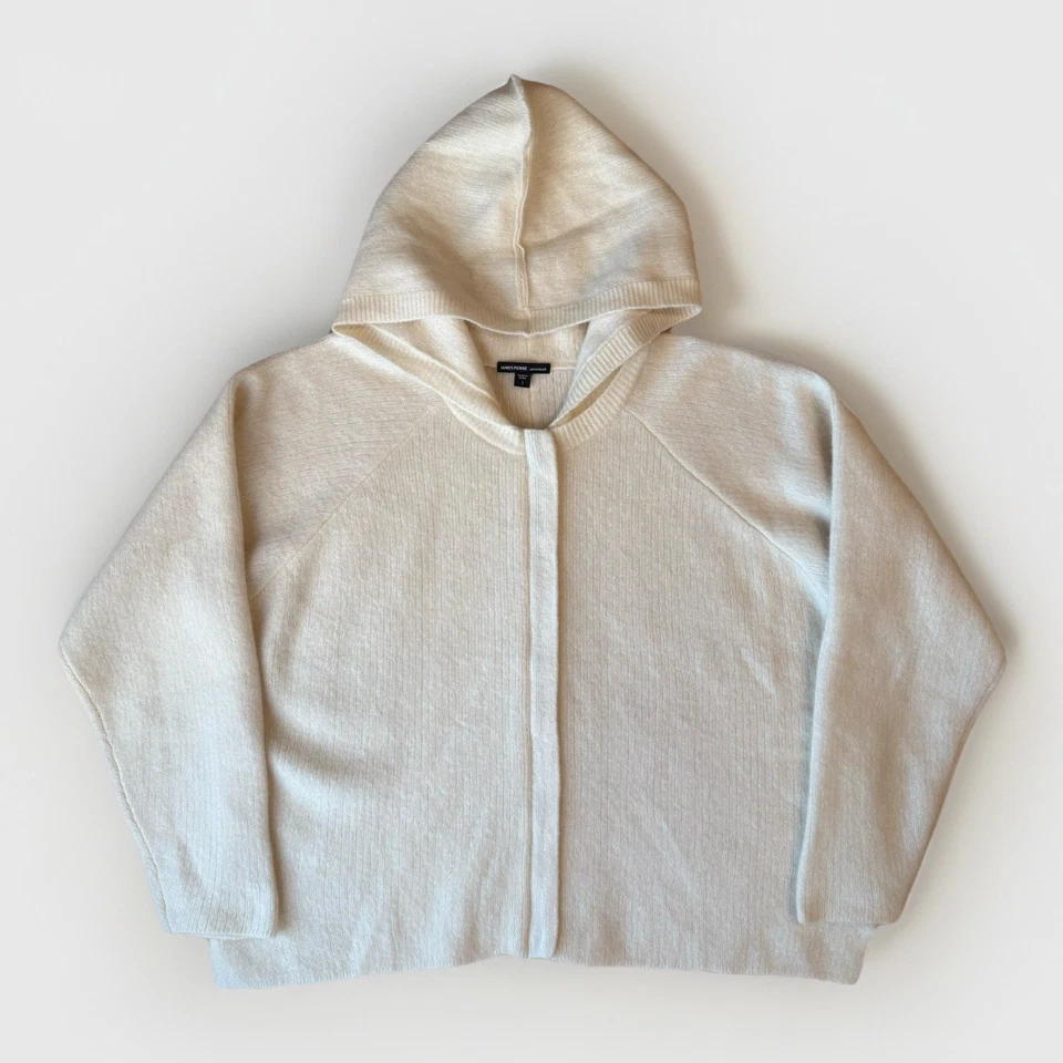 Chaqueta de cachemir James Perse para mujer 1 crema cremallera completa con capucha diseñador de lujo Foto 1 de 4
