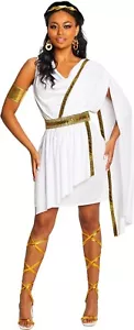 Women`s White Toga Costume S - XL Greek Goddess Roman Empress Robe Halloween - Picture 1 of 6