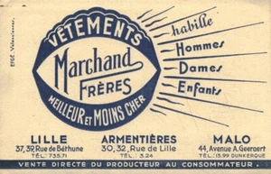 Buvard vintage vêtements Marchand frères - Imagen 1 de 1