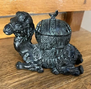 Antique 1922 Camel Dark Metal Bronze Incense Burner By Vantine France - Picture 1 of 22