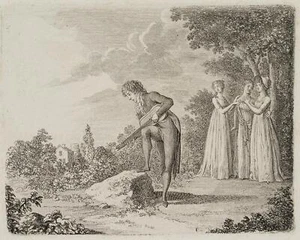 D. CHODOWIECKI (*1726), Mr. de Vollange, 2. Zustand,  1798, Rad. Klassizismus - Picture 1 of 4