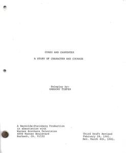 CORSO AND CARPENTER movie script reproduction Lee Corso TV movie - Picture 1 of 1