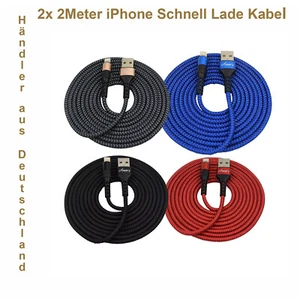 Ladekabel Schnell für iPhone Amor´s Lightn. 5-6.. 11 12 XS X f. iPad 2x 2meter - Bild 1 von 9