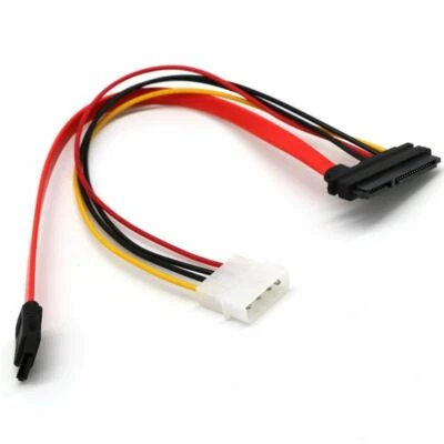 SATA Combo 15 Pin Power and 7 Pin Data Cable 4 Pin Molex to Serial ATA Lead 30cm - Image 1 of 4