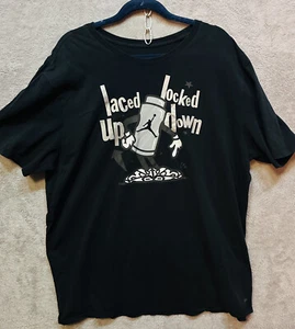 Maglietta Nike Laced Up Lockd Down uomo XXL 2XL nera maniche corte - Foto 1 di 7