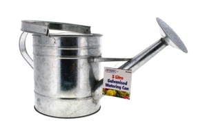 Lata de riego de metal galvanizado plata acero rosa plantas de jardín cubo - Imagen 1 de 14