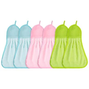Kitchen Towel with Hanging Loop 6 Pcs Hand Towels for Bathroom Soft and Absor... - Picture 1 of 7