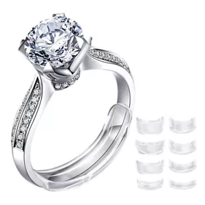 Invisible Ring Size Reducer Resizer Adjuster Clip Guard Silicone 8 Piece Set - Picture 1 of 10