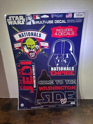NEW Washington Nationals STAR WARS Multi-Use Decals DARTH VADER YODA JEDI 11X17 - Image 1 of 4