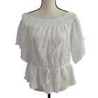 Abercrombie & Fitch White Boho Off the Shoulder Gauzy Top Size Small