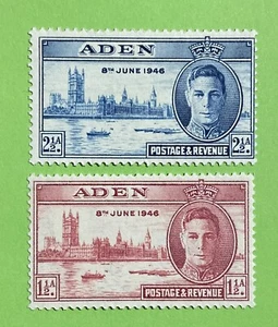 ADEN SC #28-29 **NICE PAIR**. King George VI -Peace & Victory Pair, MLH - Picture 1 of 1