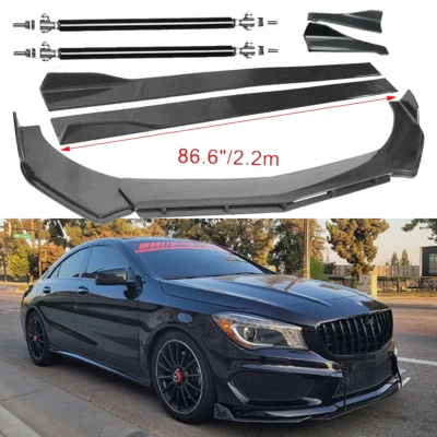 For Mercedes-Benz CL Carbon Fiber Front Bumper Lip Splitters Side Skirt Strut Foto 1 de 4