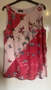 Wallis Top Size 14, Pink, Butterfly - Picture 1 of 5