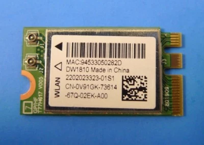 Tarjetas Inspiron 15-5567 17-5765 DW1810 WLAN WiFi + Bluetooth Doble Banda A00 V91GK Foto 1 de 2