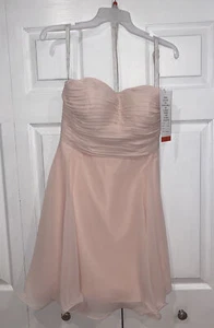 Bill Levkoff Bridesmaid Dress 112 Prom Wedding Short Gown Strapless Chiffon NEW - Picture 1 of 3