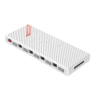COOLMOON 20-Port ARGB PWM HUB RGB Controller 12V 5V 2-in-1 Integrierter Lüfter Hub Weiß
