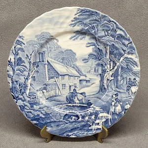 Old Foley James Kent Staffordshire England Hand Engraved Plate Blue & White 8.5" - Picture 1 of 10