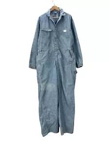 Vintage Big Mac Blue Hickory Striped Denim Coveralls 44 Long - Picture 1 of 10