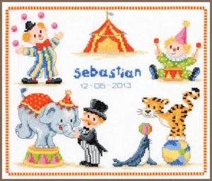 Vervaco Counted Cross Stitch Kit Circus 11.2" x 9.6" - Picture 1 of 2