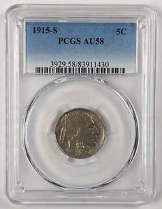 1915 S Buffalo Nickel PCGS AU58 - Picture 1 of 5