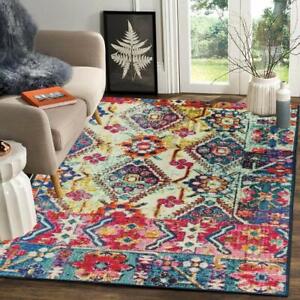 Polyester Living Dining Bed Drawing Room Rug Carpet 4' x 6' Anti Slip Backing