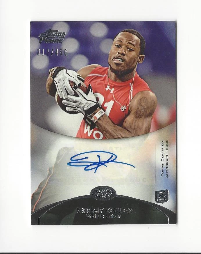 2011 Topps Prime #127 Jeremy Kerley Rookie AUTOGRAPH Jets 49ers /450 - Image 1 of 1