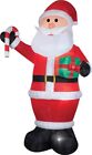 Holiday INFLATABLE Gemmy GIANT 12 FT SANTA CANDY CANE & GIFT LED Lights Up Dcor